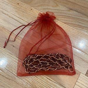 Black Gold Leather Crossbody Chain for Bag